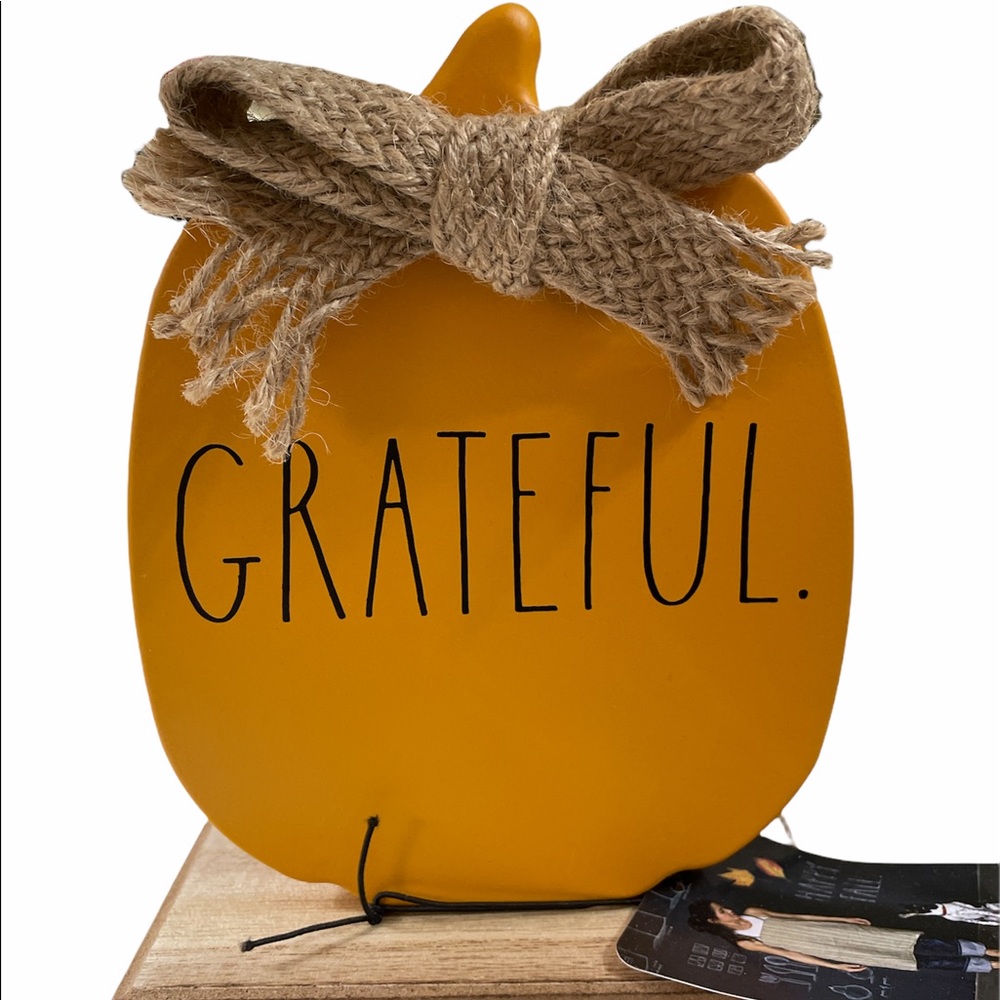 Rae Dunn Yellow Pumpkin with Burlap Bow